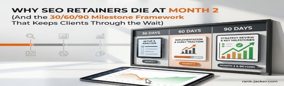 Why SEO Retainers Die at Month 2 (And the 30/60/90 Milestone Framework That Keeps Clients Through the Wait)
